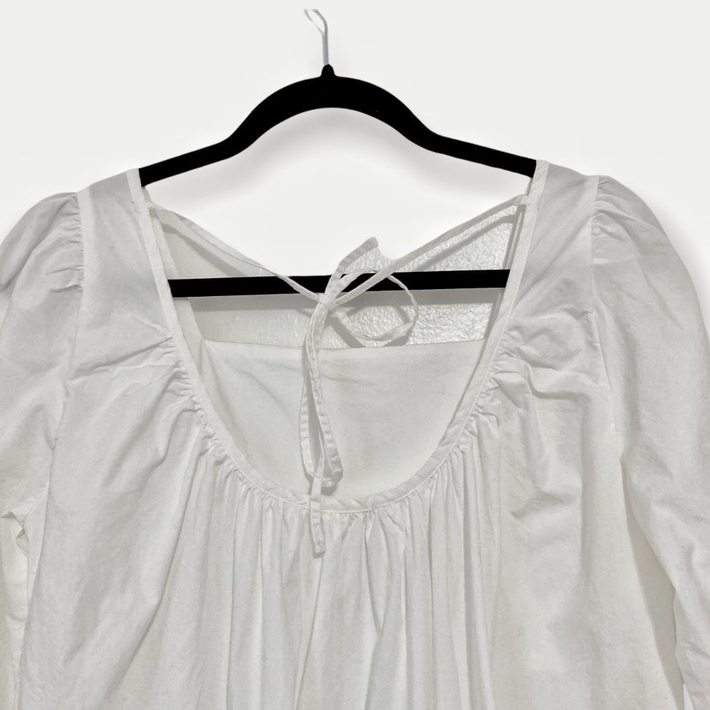 OAK + FORT 6308 Puff Sleeve White Midi Dress Size XS - Picture 7 of 9